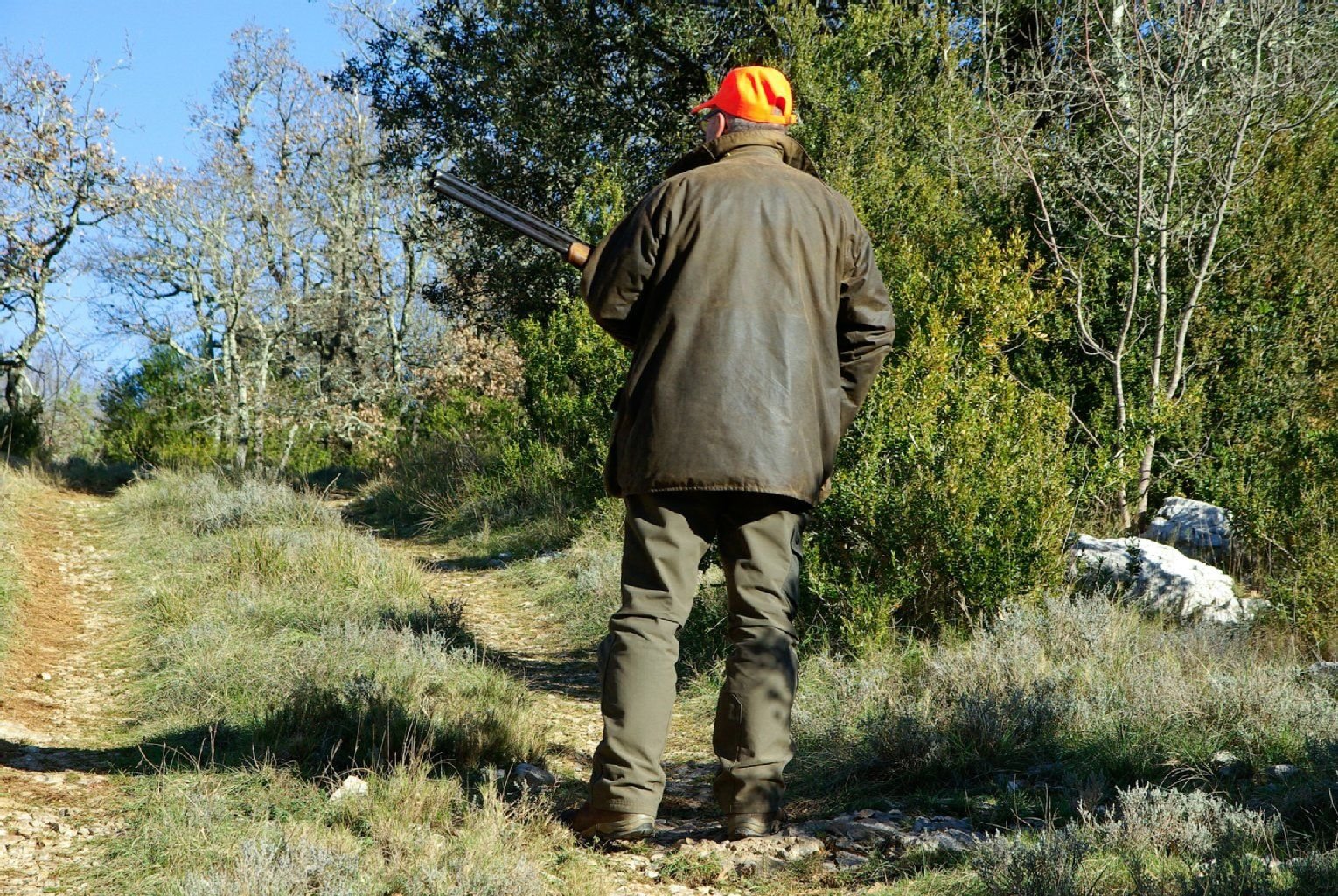 Ein Jäger geht auf die Jagd.