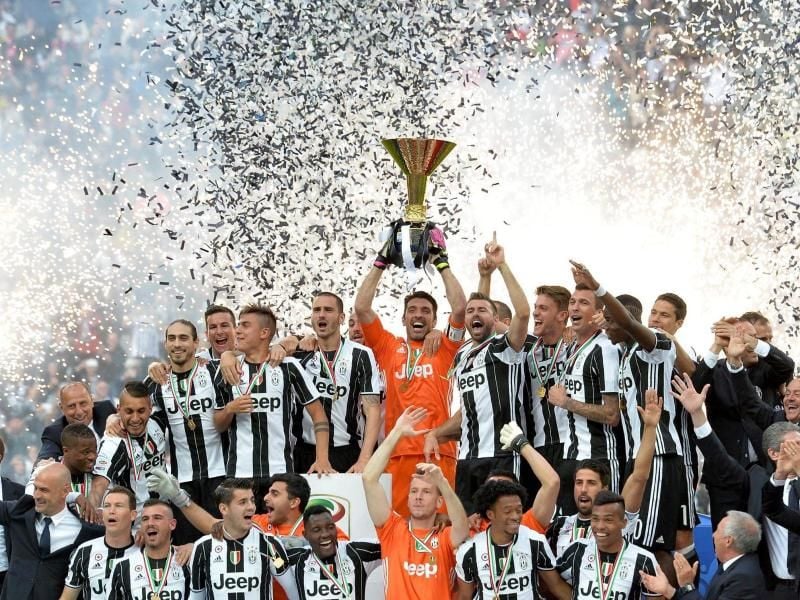 Juventus Turin feiert die italienische Meisterschaft. Foto: Alessandro Di Marco