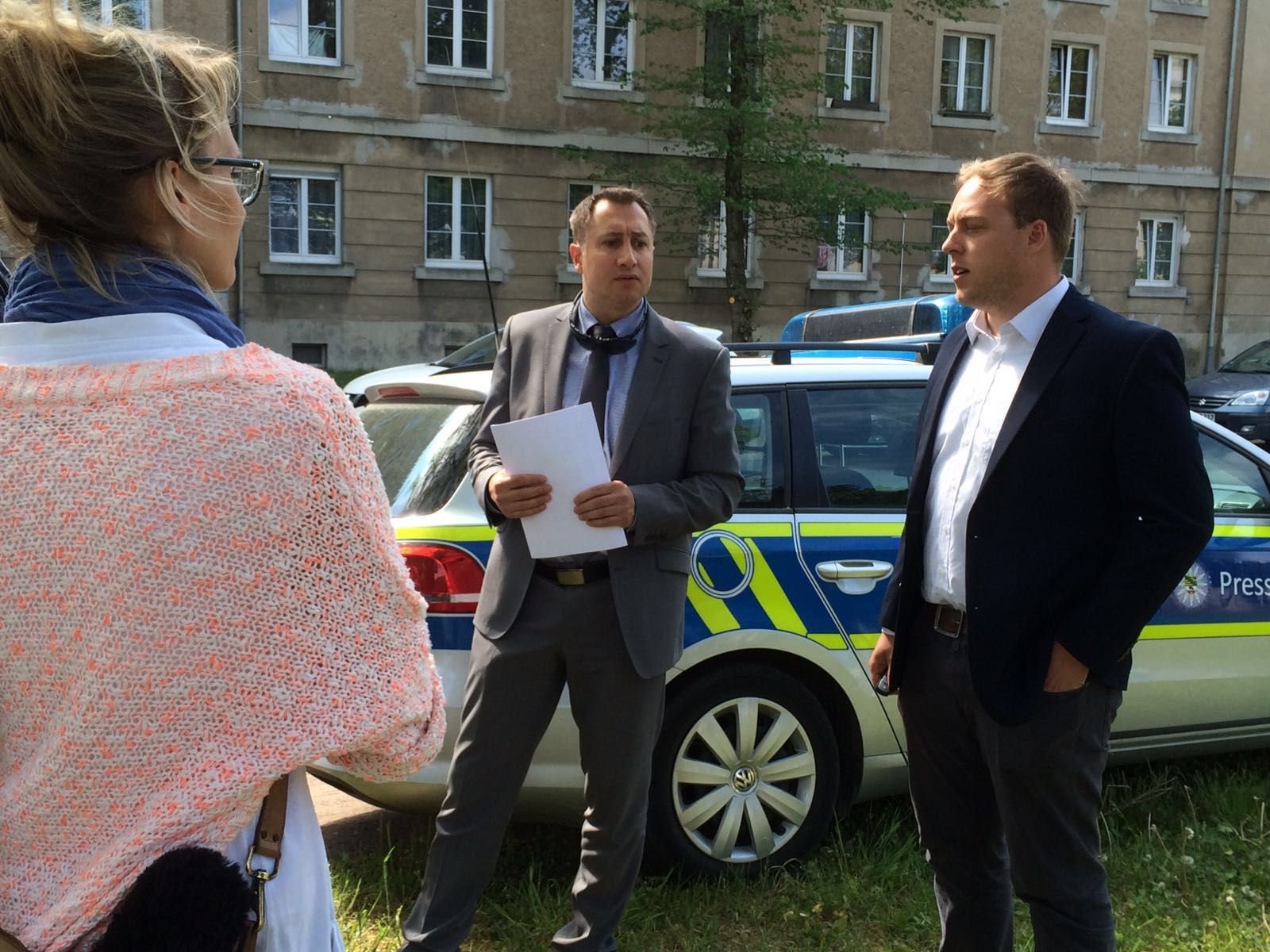 Polizeisprecher Sebastian Opitz und Markus Loichen.