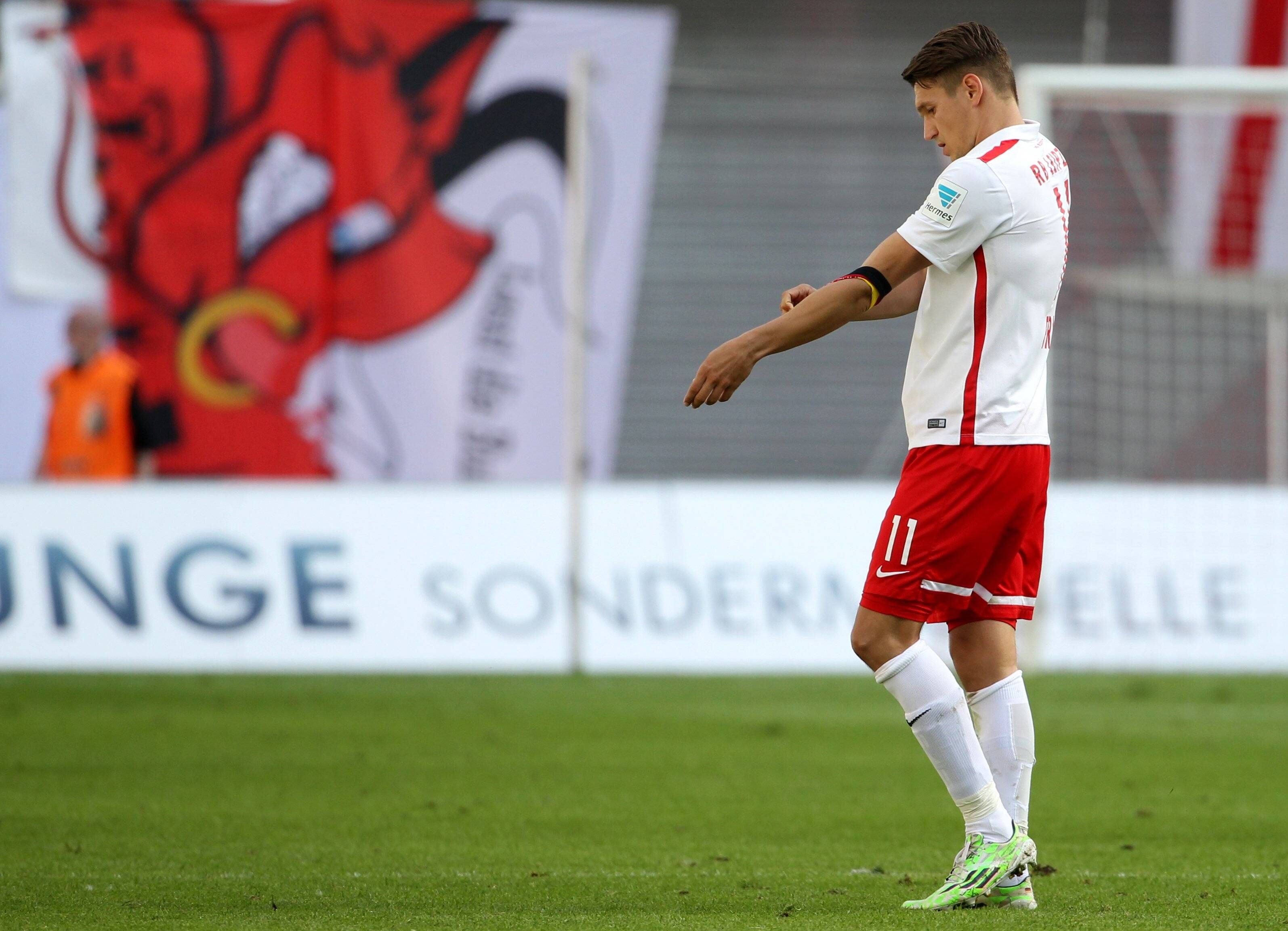 Daniel Frahn, beim Spiel gegen die SpVgg Greuther Fürth im Mai 2015 - seinem letzten für RB Leipzig