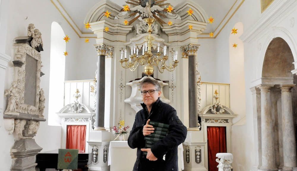 Sebastian Kranich in der Dieskauer Kirche.