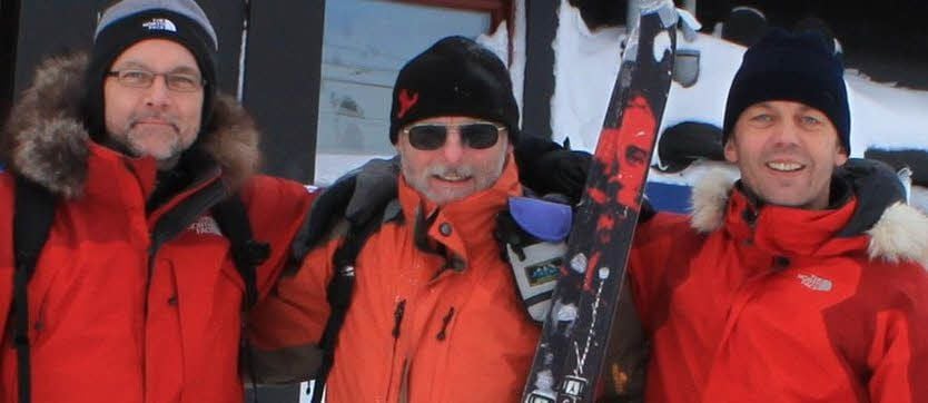 Die Teilnehmer der Grönlandexpedition Michael Bögle, Uwe Lange und Hendrik Thielemann (von links).