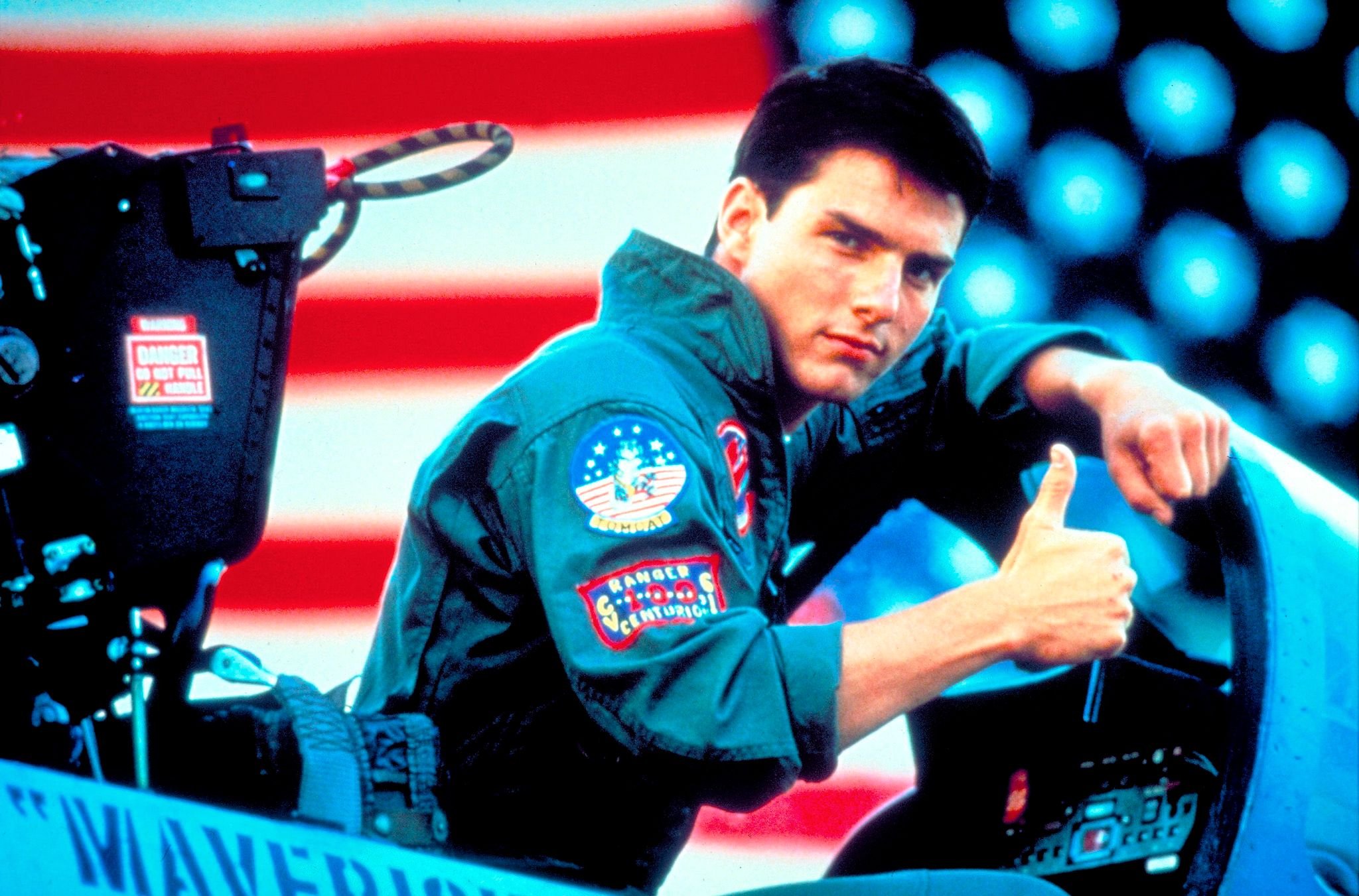 Tom Cruise seiner Rolle als Pete „Maverick“ Mitchell im Film "Top Gun", der 1986 ein Welterfolg wurde.