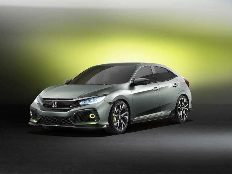 Der neue Civic kommt 2017 und ist laut Honda länger, breiter und flacher als der Vorgänger. Foto: Honda