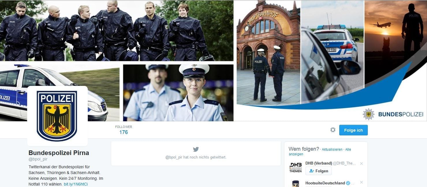 Die Bundespolizei Mitteldeutschland ist ab dem 2. Mai auch bei Twitter vertreten.