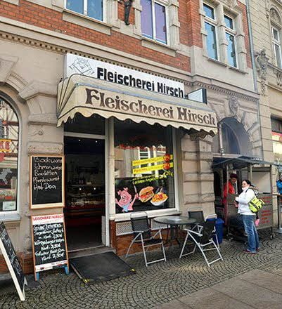 Laden(be)hüter: Fleischerei Hirsch.