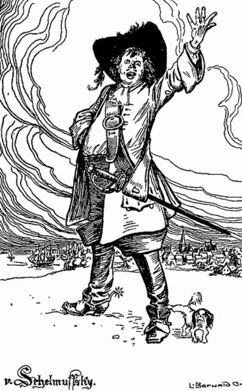 Der Teufel hol mich: Schelmuffsky, gezeichnet von Ludwig Berwald, 1912