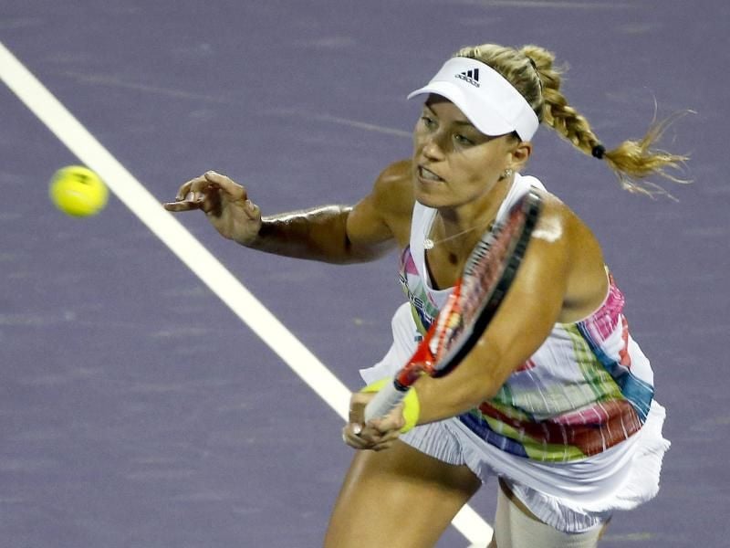 Angelique Kerber beim Tennis-Hartplatz-Turnier von Miami. Foto: Rhona Wise/Archiv