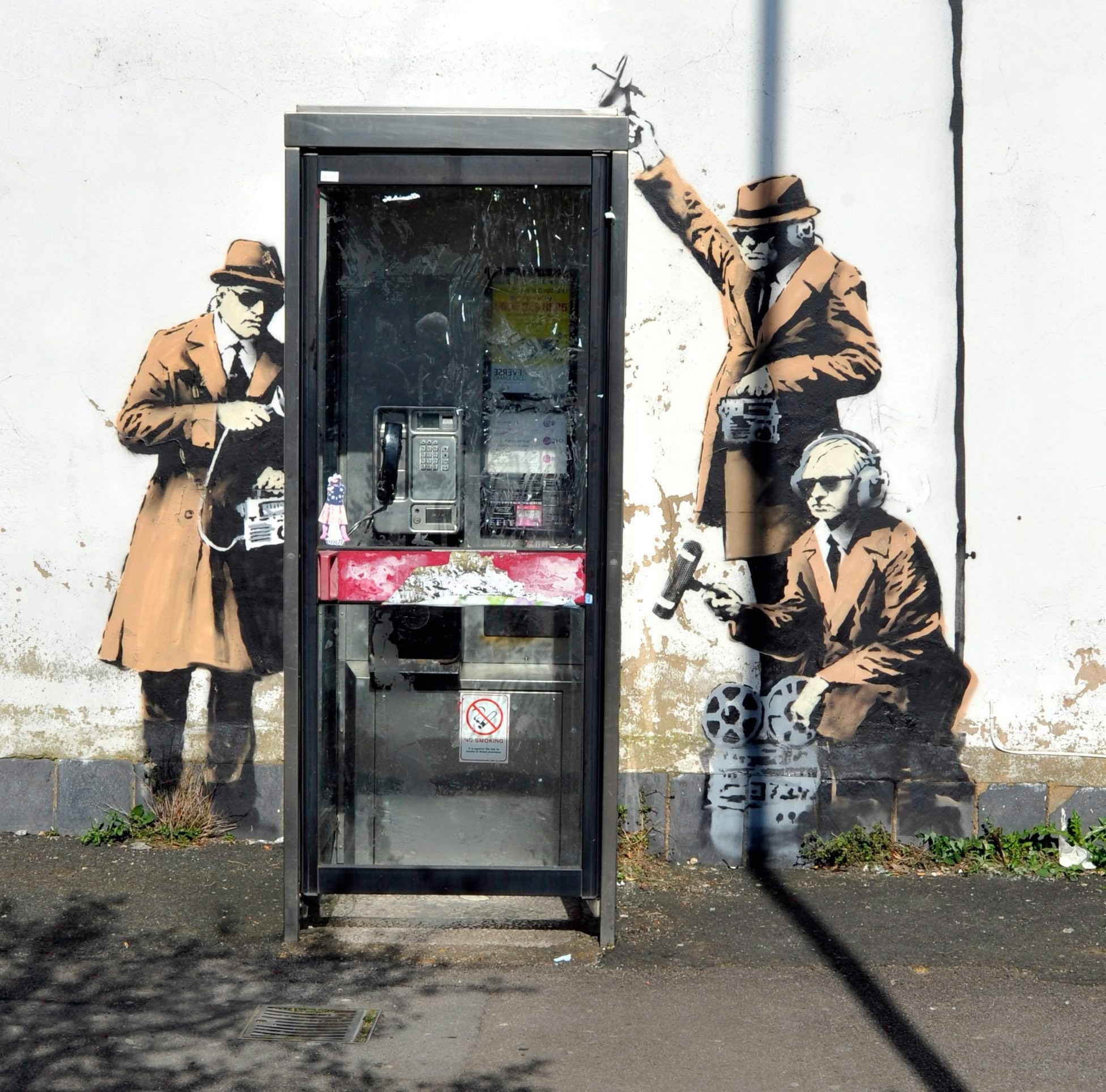 Mögliches Banksy-Werk in Cheltenham, England.