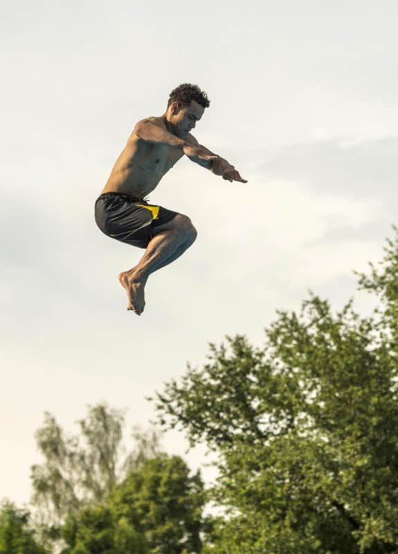 Matthias Fahrig trainiert für den Sprung seines Lebens.