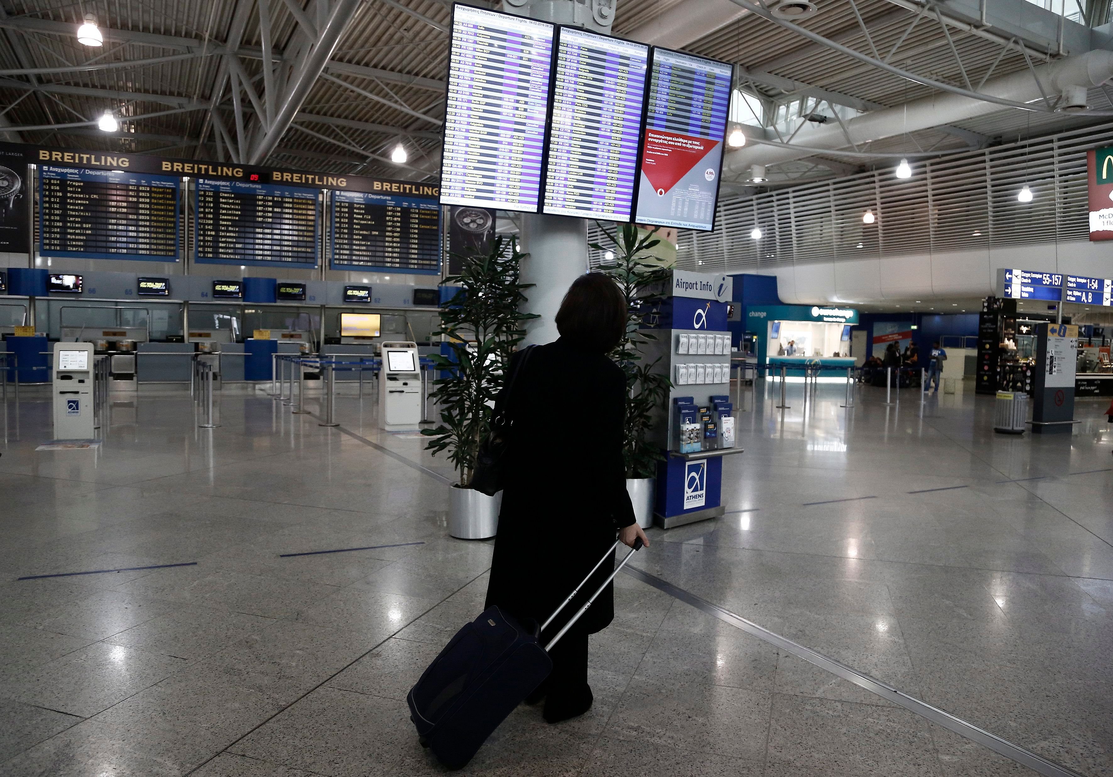 Am Flughafen von Athen geht am Donnerstag nichts.