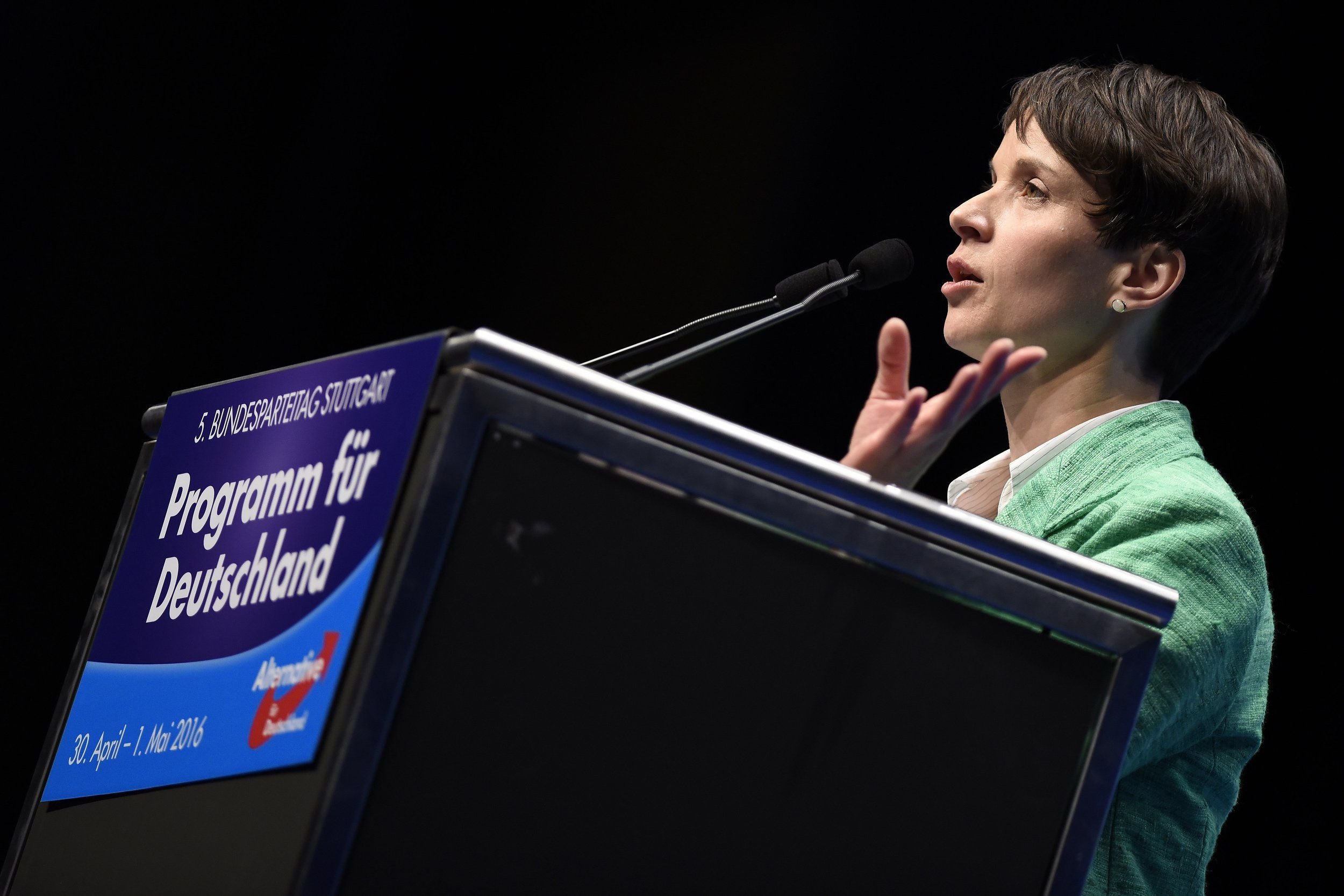 Frauke Petry auf dem Parteitag der AfD in Stuttgart.