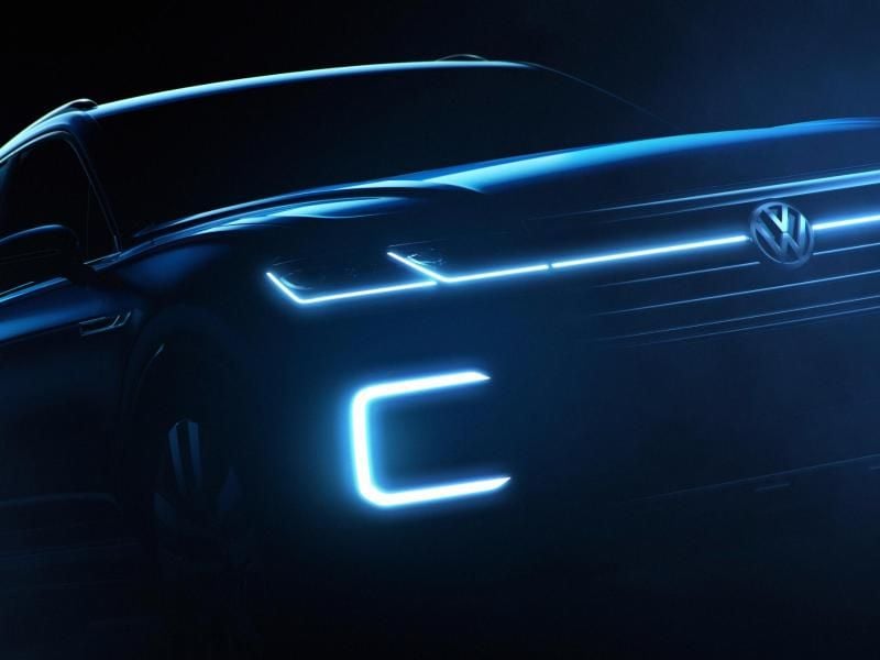 Ein erster Ausblick auf den neuen Touareg: Auf der Automesse in Peking will Volkswagen anhand der Studie Beijing Concept eine neue Designsprache präsentieren. Rendering: Volkswagen Foto: Volkswagen