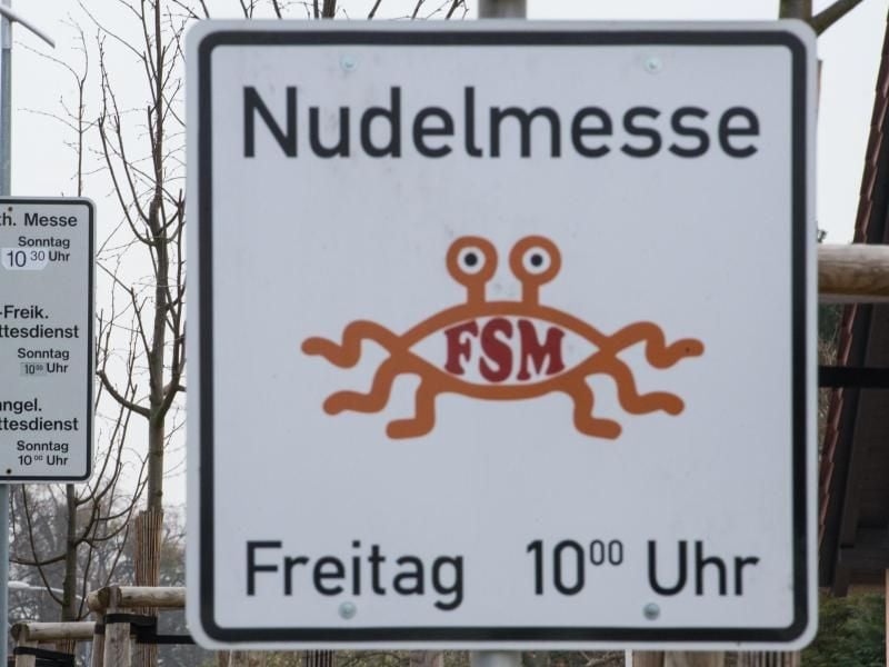 Die „Kirche des Fliegenden Spaghettimonsters“ gilt als Satire.