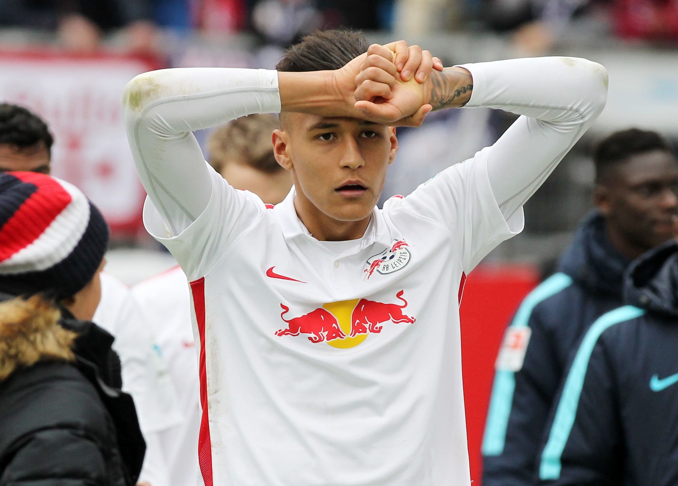 Auch RB Leipzigs Stürmer Davie Selke musste vor dem Spiel gegen Nürnberg das Bett hüten