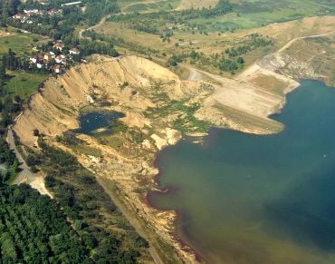 Das Sperrgebiet an der Abbruchkante am Concordiasee.