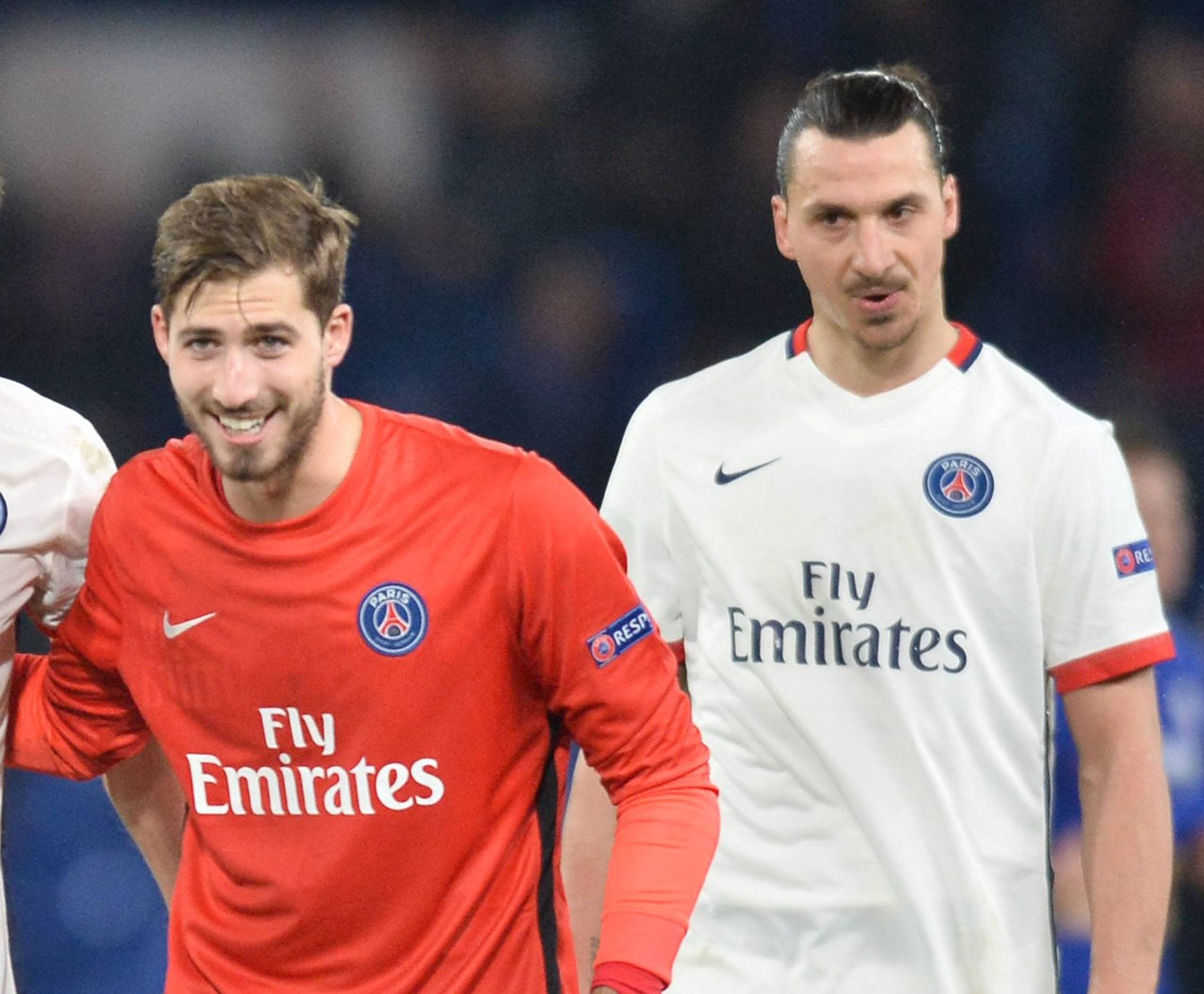 Kevin Trapp und Zlatan Ibrahimovic (r.) spielten gemeinsam bei PSG.