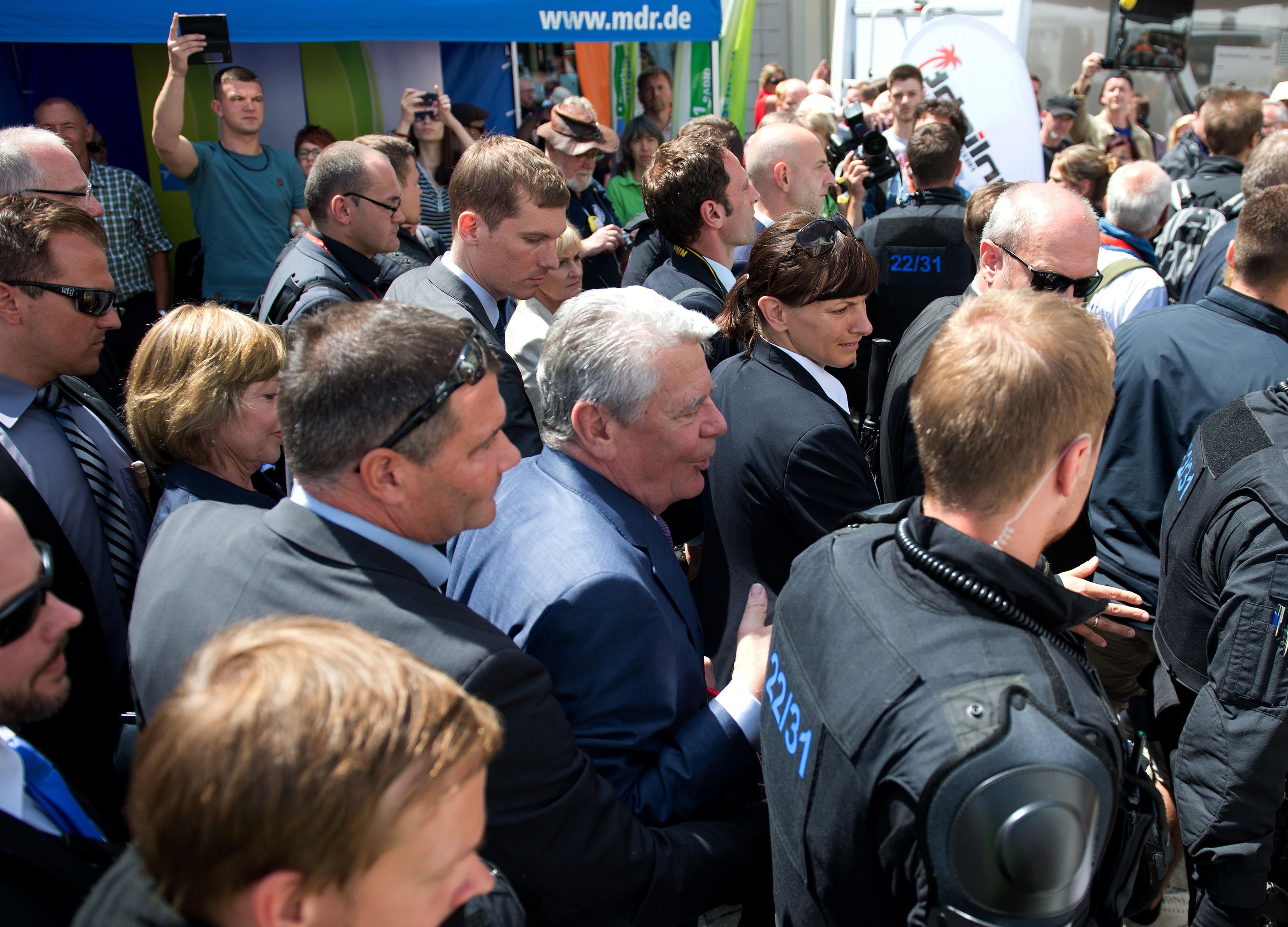 Bundespräsident Joachim Gauck in Sebnitz