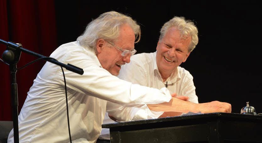 Reiner Schöne (links) und Peter Sattmann im Eisleber Theater.