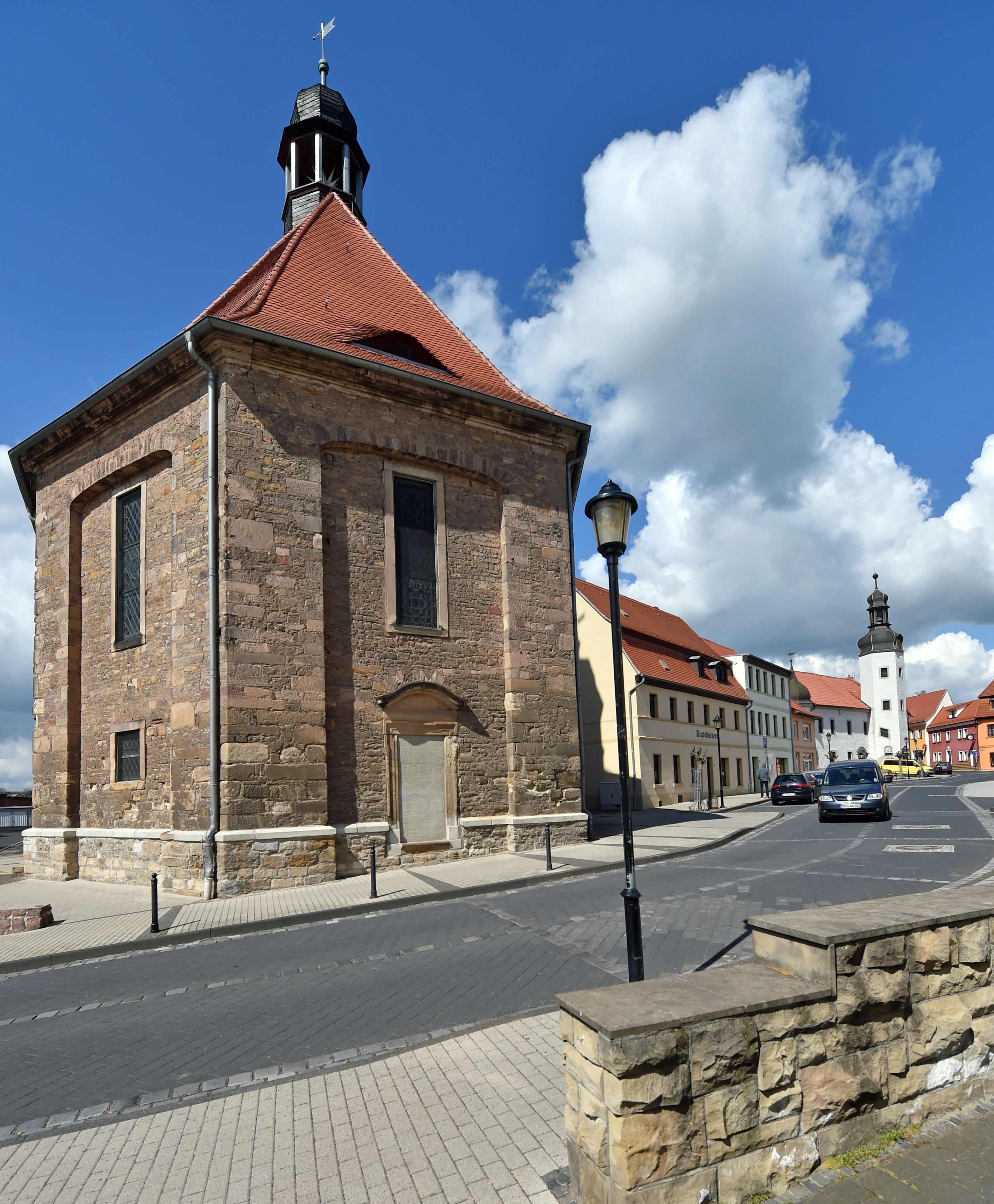 Blick über zur St. Johannis Kirche in der Kleinstadt Gerbstedt