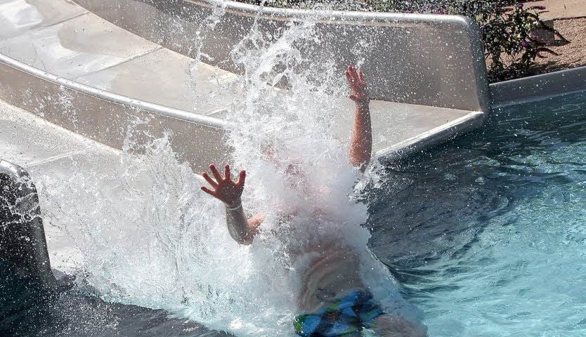 Große Vision: Die Wasserrutsche soll Teil eines Freibads werden.