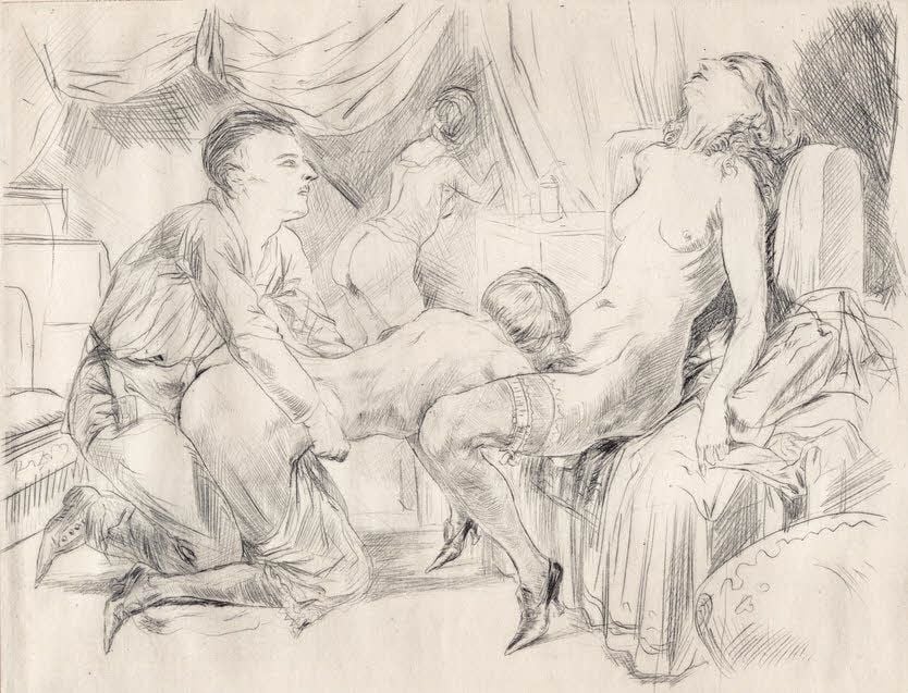 Rudolf Schlichter: „Liebesvariationen“, Radierung, 1922, Privatbesitz;© Viola Roehr-v.-Alvensleben, München