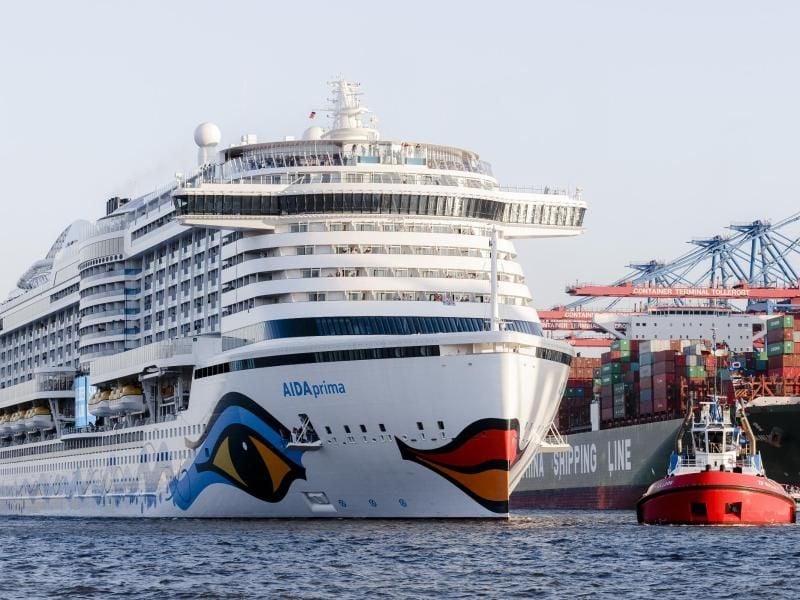 Das Kreuzfahrtschiff AIDAprima vor seiner Taufe. Foto: Markus Scholz (Archivbild)