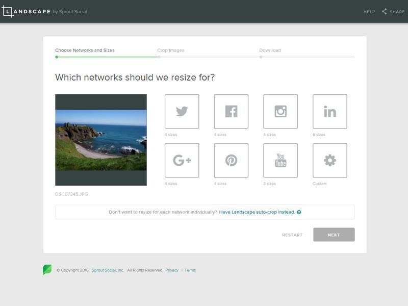 Die Bildformate der verschiedenen Social Media Dienste unterscheiden sich. Foto: sproutsocial.com/landscape