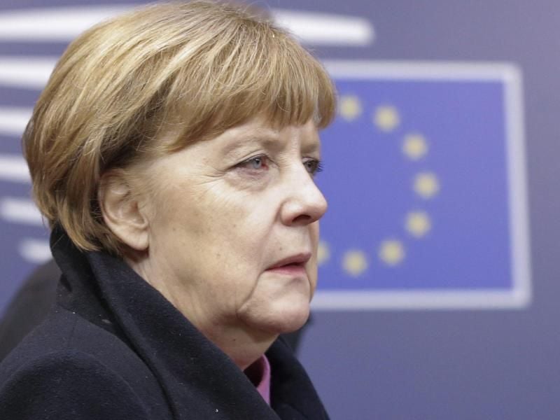 Angela Merkel beim Flüchtlingsgipfel in Brüssel im Februar. Foto: Olivier Hoslet