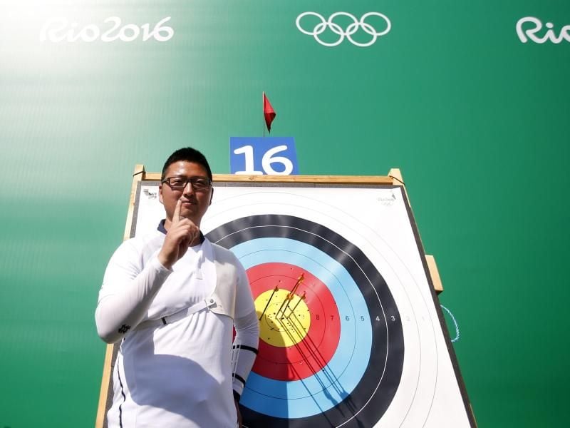 Kim Woo Jin hat in Rio einen Weltrekord im Bogenschießen aufgestellt. Foto: Yoan Valat