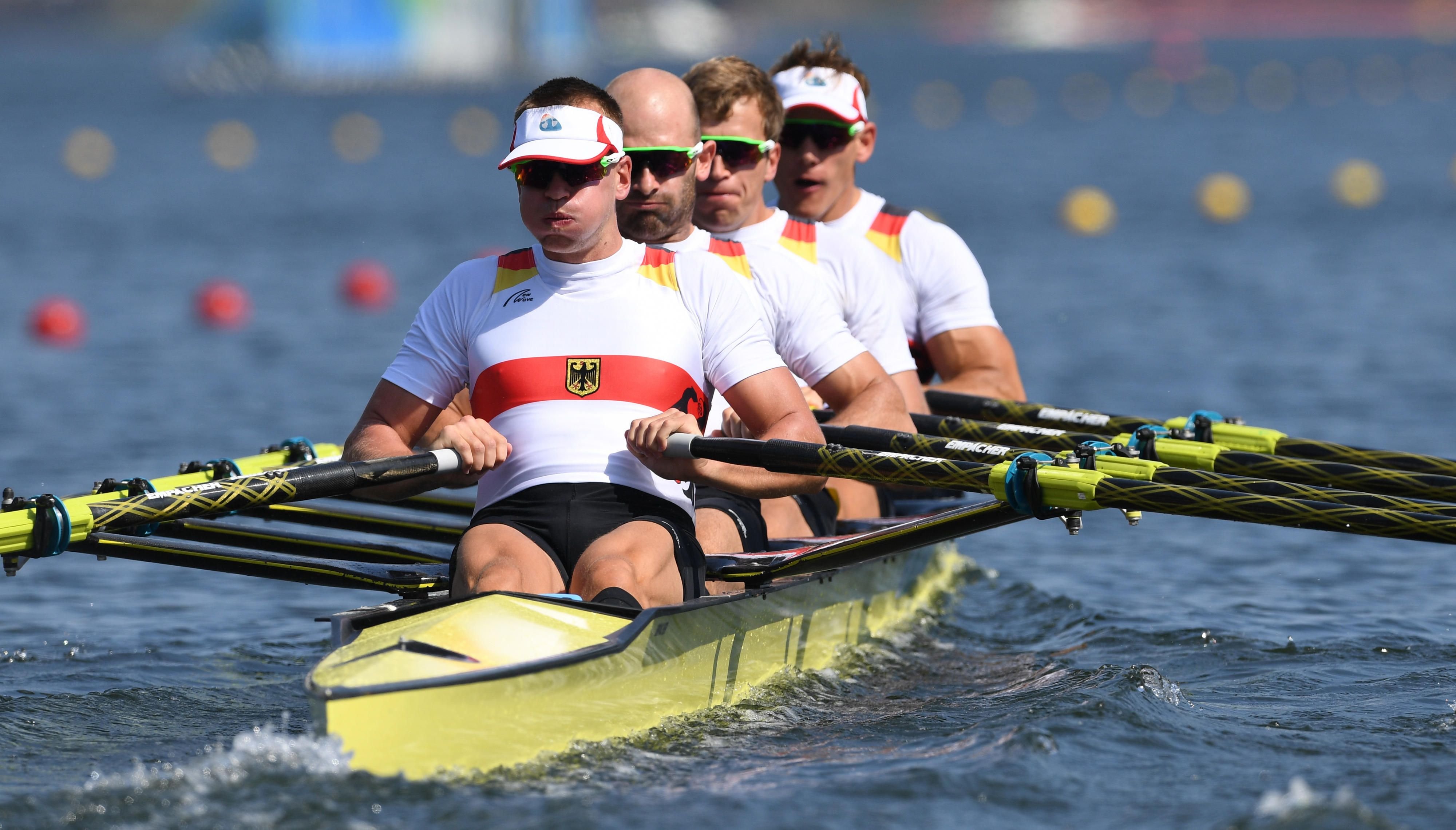 Der Doppelvierer mit Philipp Wende, Lauritz Schoof, Karl Schulze und Hans Gruhne (v.l.n.r.) ist Favorit.