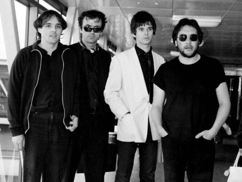 The Stranglers mit Dave Greenfield, (l-r), Hugh Cornwell, Jean-Jacques Burnel und Jet Black 1980 in London. Foto: PA Wire/dpa