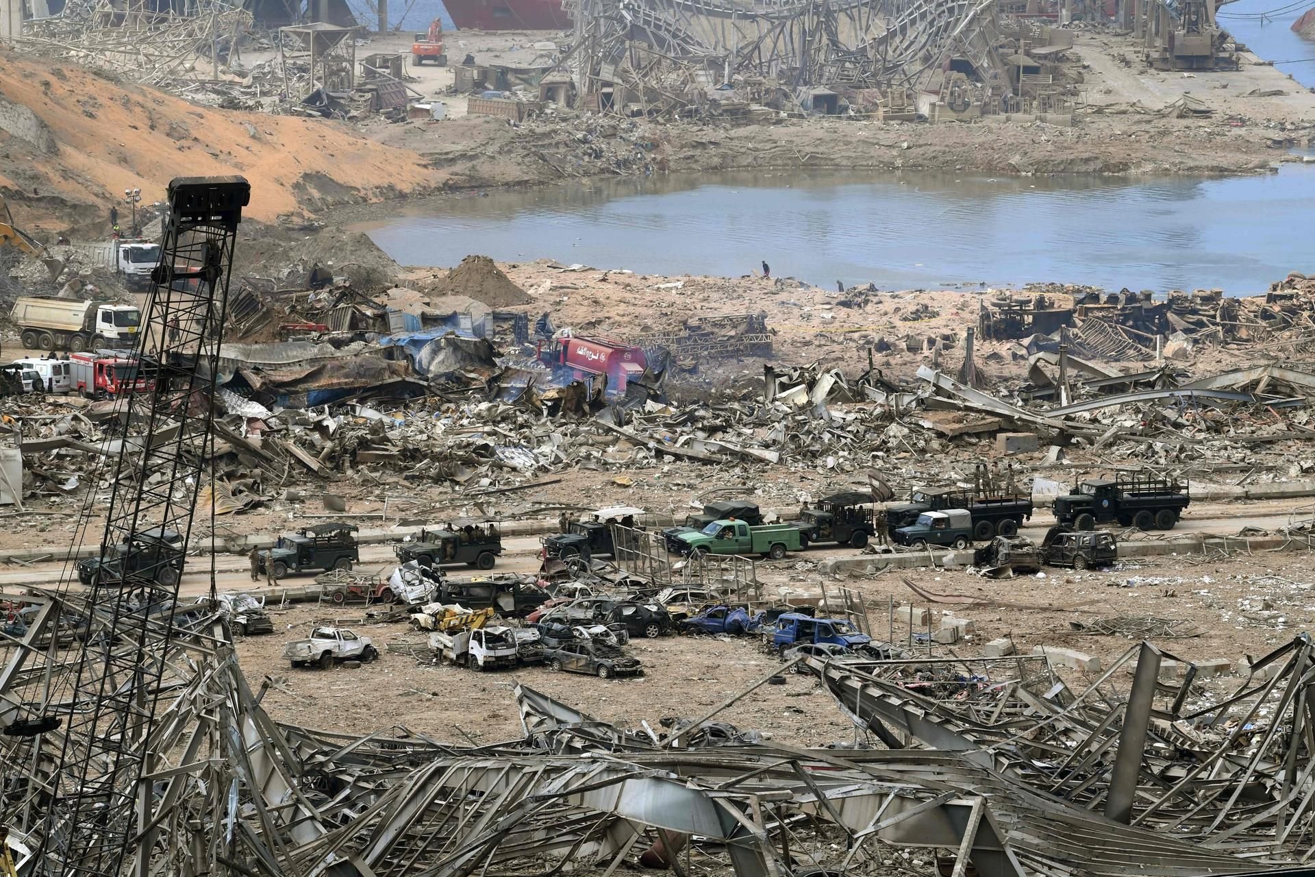 Der Hafen von Beirut nach der Explosion im August