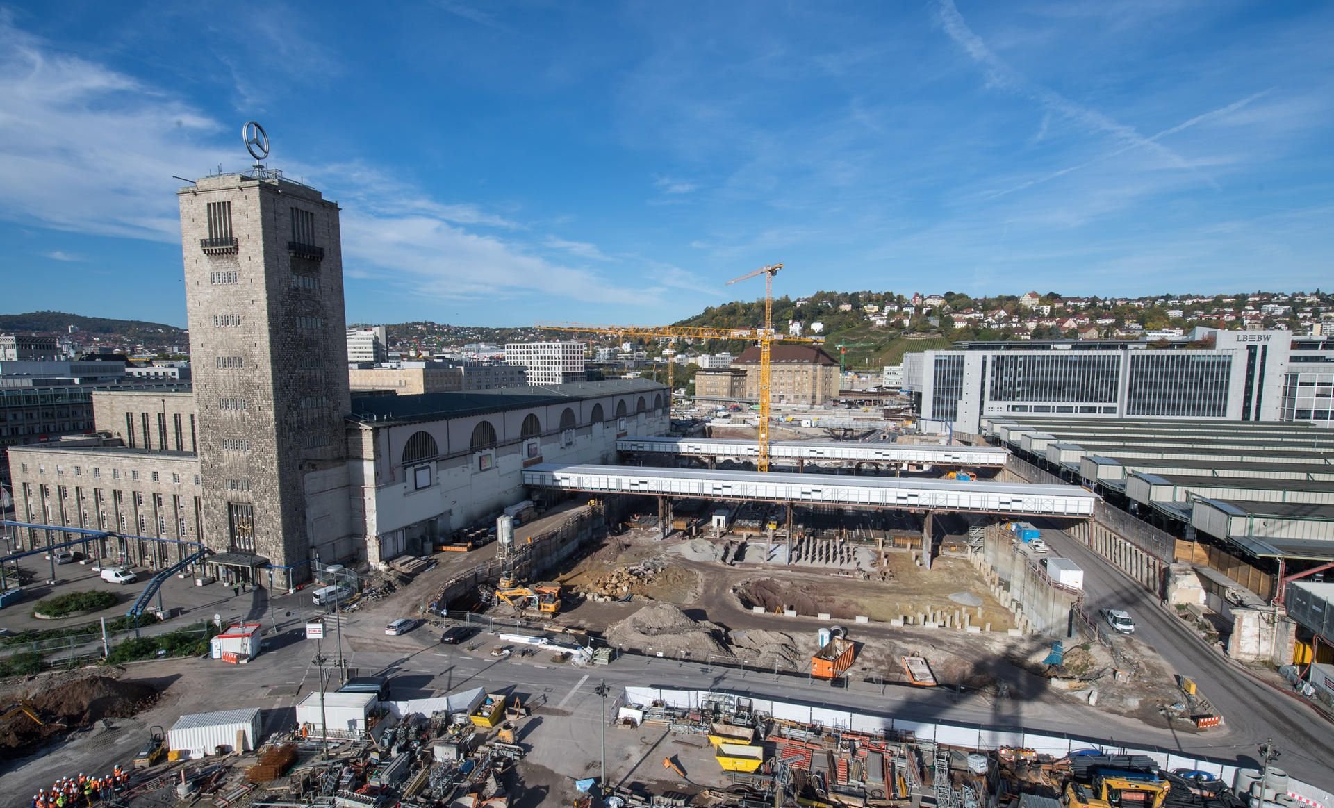 Die Baustelle des Bahnprojekts Stuttgart 21.