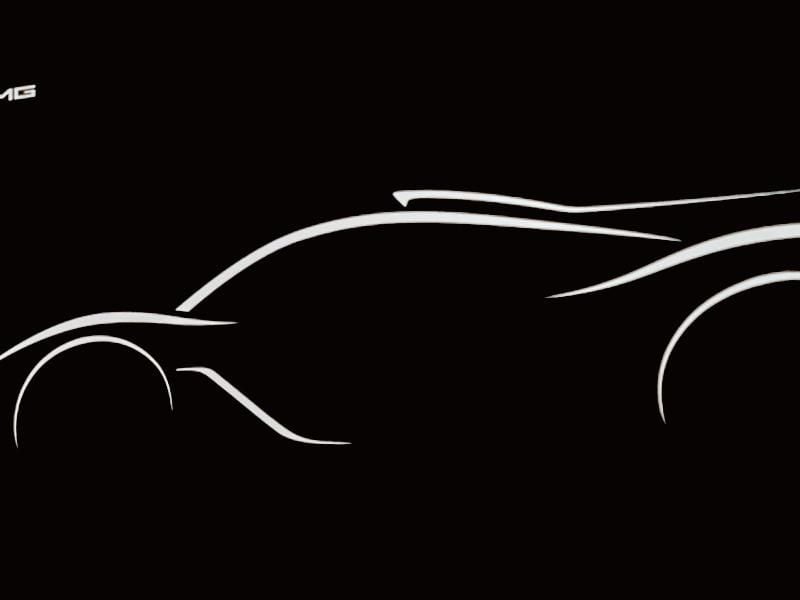 Potente Ankündigung: Mercedes will den Hybrid-Antrieb aus der Formel 1 auf die Straße bringen. Vom Renner mit 735 kW/1000 PS zeigten die Stuttgarter in Paris aber noch nicht mehr als eine skizzierte Silhouette. Foto: Daimler AG