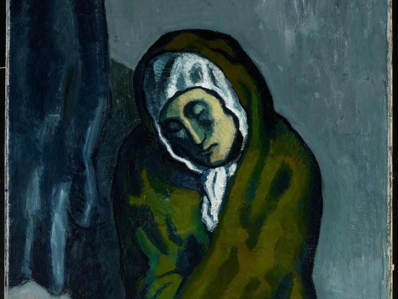 Ein Reprofoto zeigt das Gemälde „La Miséreuse accroupie” aus dem Jahr 1902 von Pablo Picasso. Foto: Art Gallery of Ontario/Picasso Estate