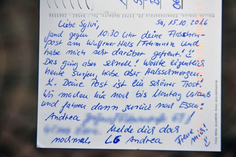 Diese Antwort bekam die Bitterfelderin auf ihre erste Flaschenpost.