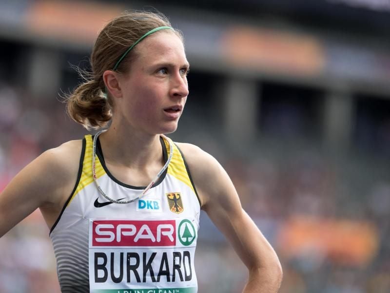Burkard sich bei den bei den deutschen Meisterschaften der Leichtathleten ihren ersten Titel über 3000 Meter Hindernis gesichert. Foto: Sven Hoppe/dpa