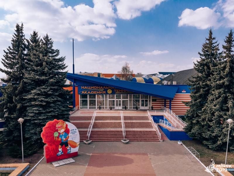 Halle in der bei den Europaspielen die Wettbewerbe vom Tischtennis stattfinden. Foto: MEGOC/Minsk European Games Organising Committee