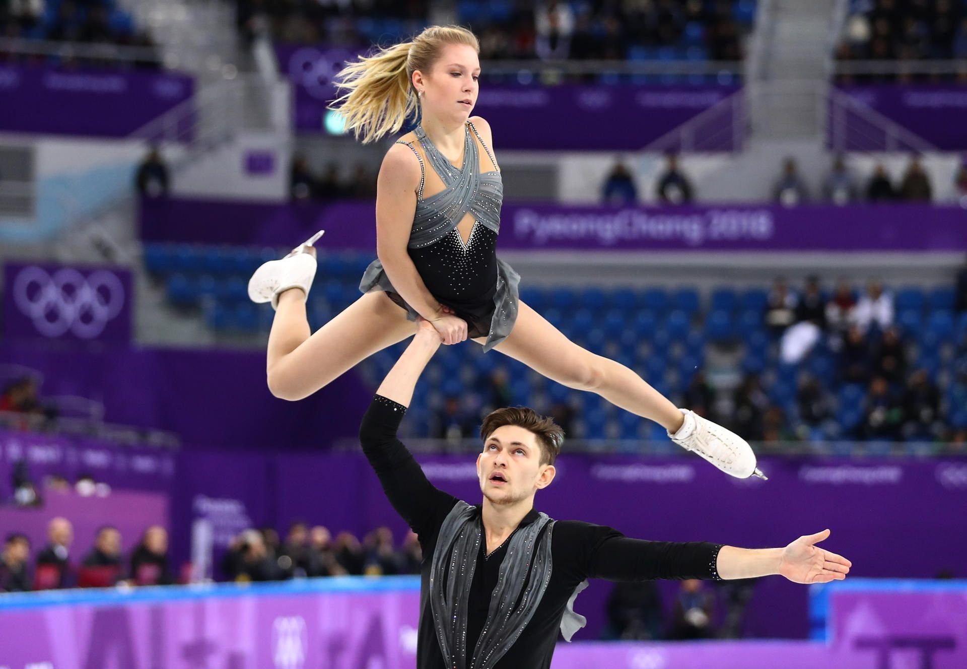 Ekaterina Alexandrovskaya in Aktion bei den Olympischen Spielen 2018.