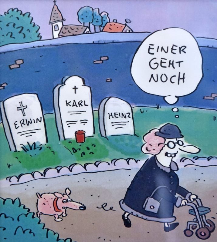 Pechschwarzer Humor - derzeit zu sehen im Frauenzentrum in Wolfen.