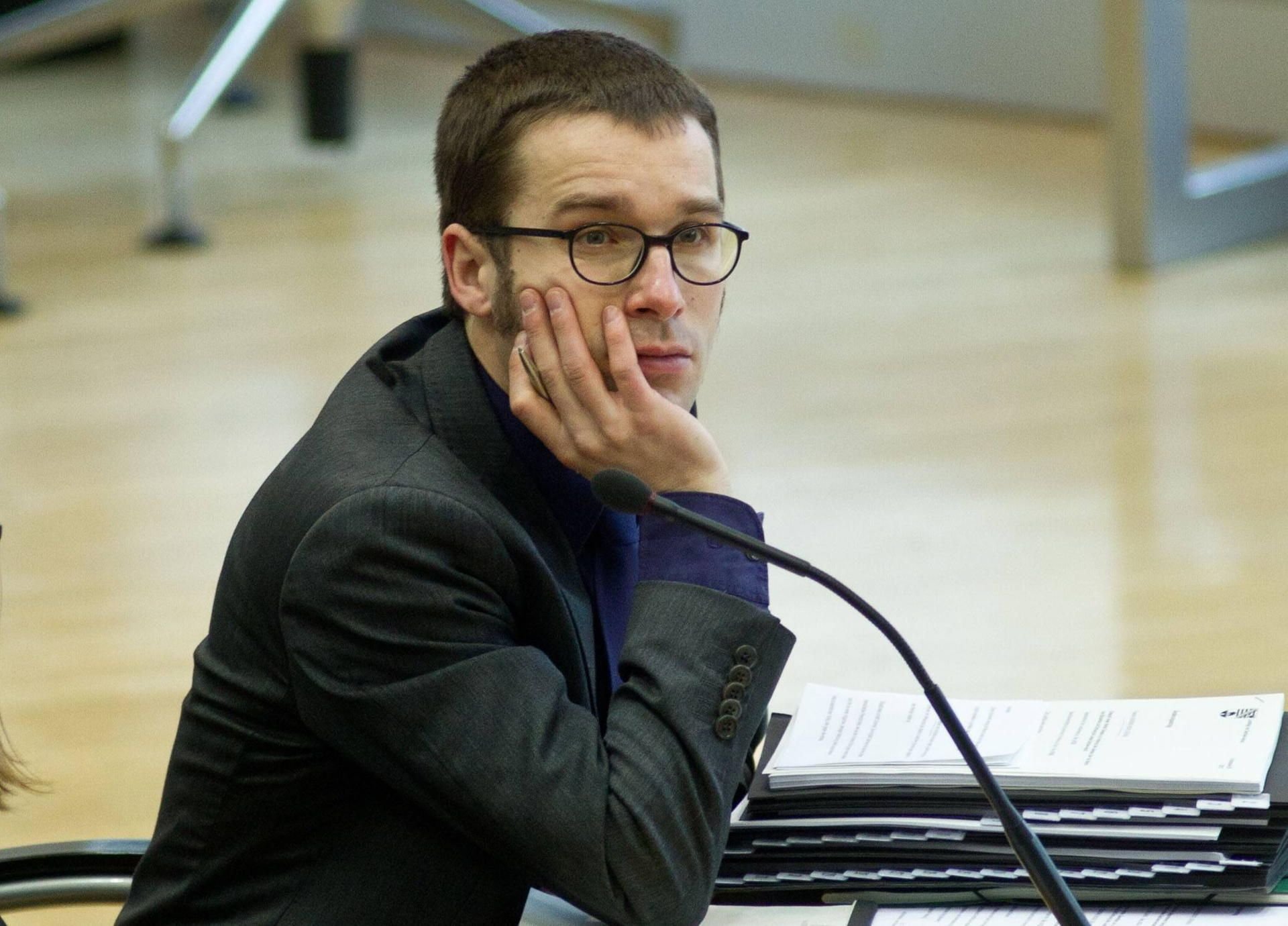 Sebastian Striegel (Bündnis 90/Die Grünen) im Landtag in Magdeburg.