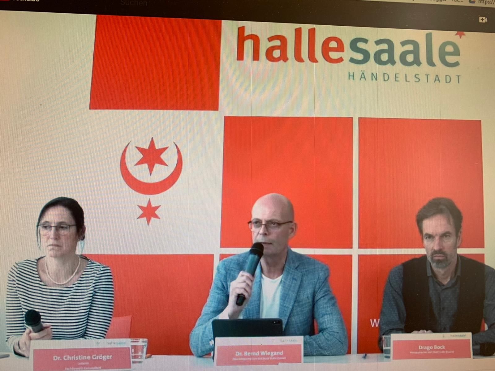 Oberbürgermeister Wiegand ruft den Katastrophenfall für Halle aus.