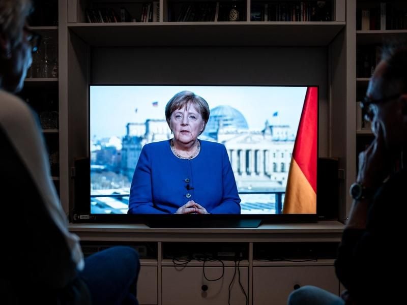 In ihrer Rede appellierte Angela Merkel an die Disziplin der Bürger. Foto: Fabian Strauch/dpa