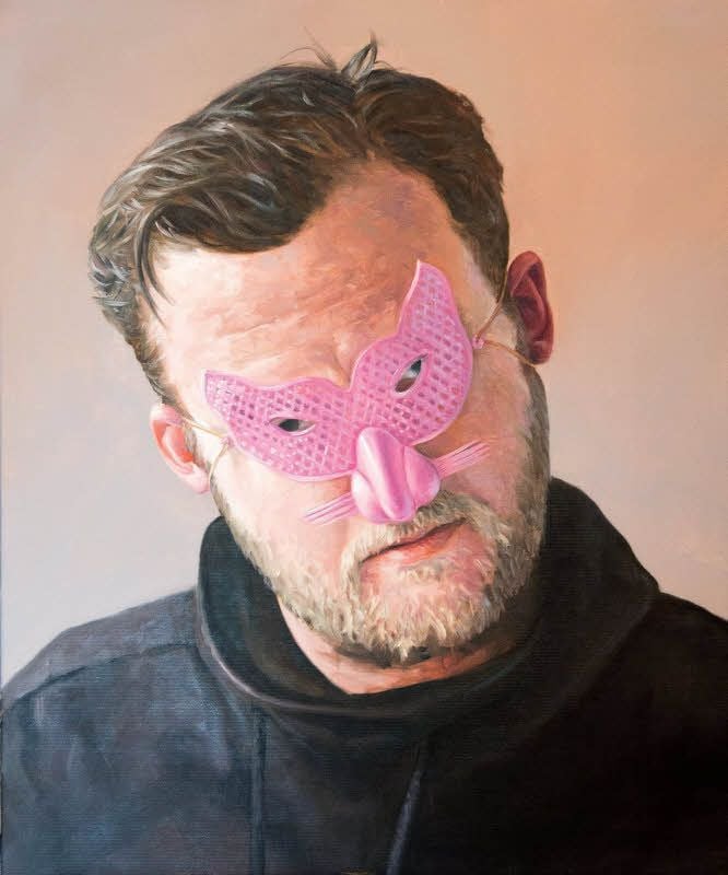 „Iche, catwoman“ heißt dieses Selbstbildnis von Sebastian Herzau.