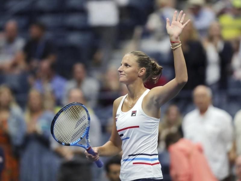 Als erste Spielerin bei den US Open in Runde drei: Karolina Pliskova aus Tschechien feiert ihren Sieg. Foto: Eduardo Munoz Alvarez/AP