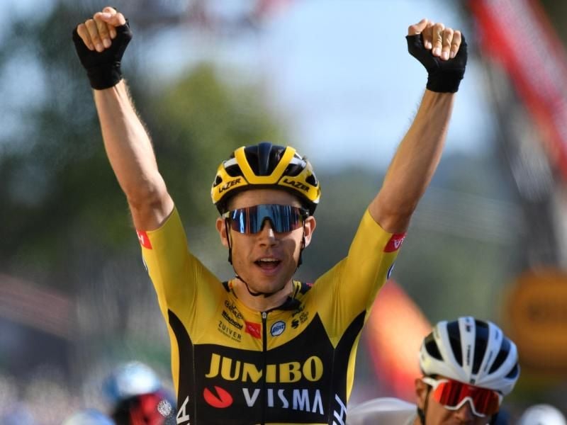 Sprintete zu seinem zweiten Etappensieg bei der 107. Tour de France: Wout Van Aert. Foto: Pool/BELGA/dpa