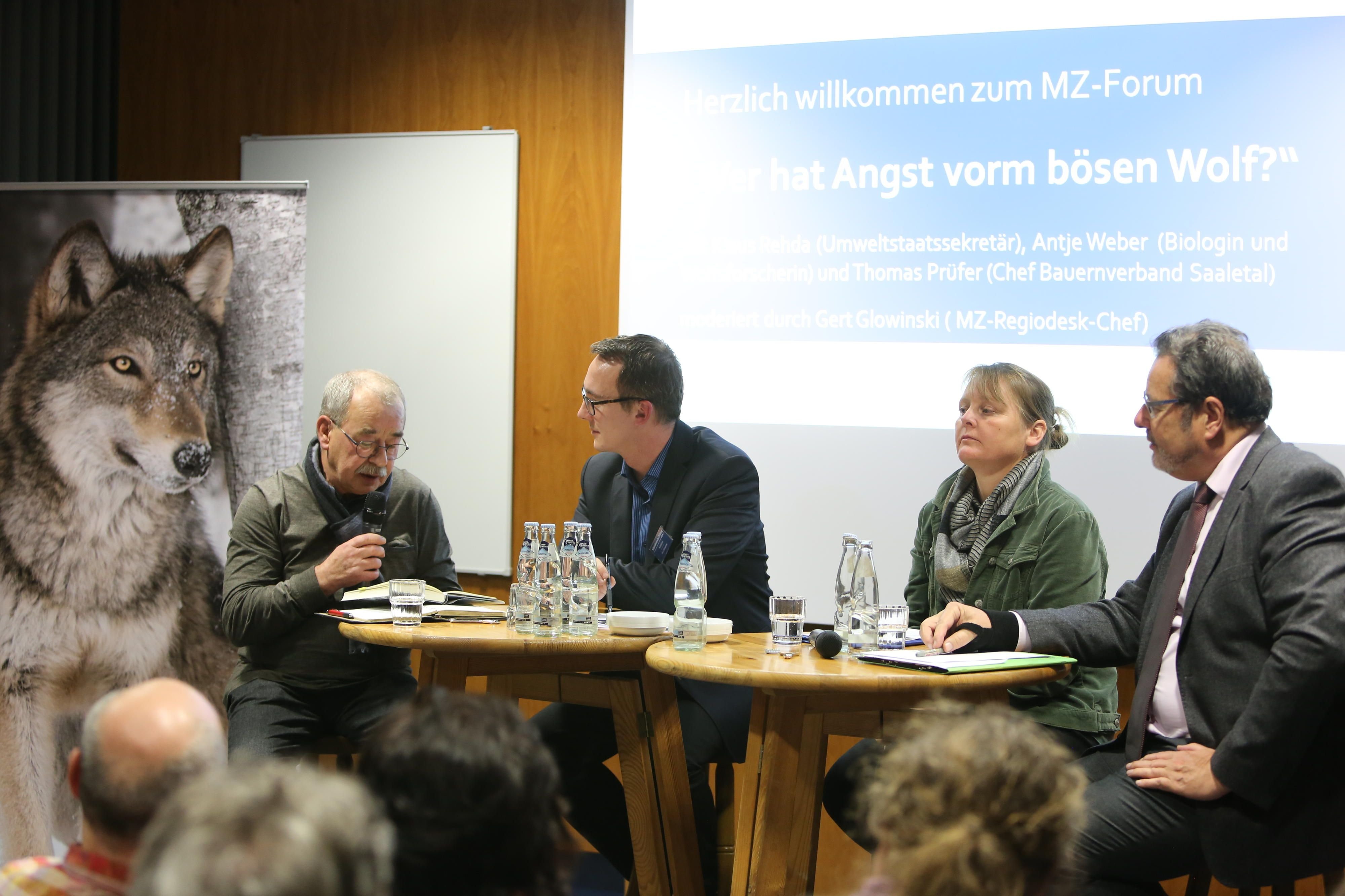 Mit Gert Glowinski (zweiter von links) diskutierten Thomas Prüfer (links), Antje Weber und Klaus Rehda.