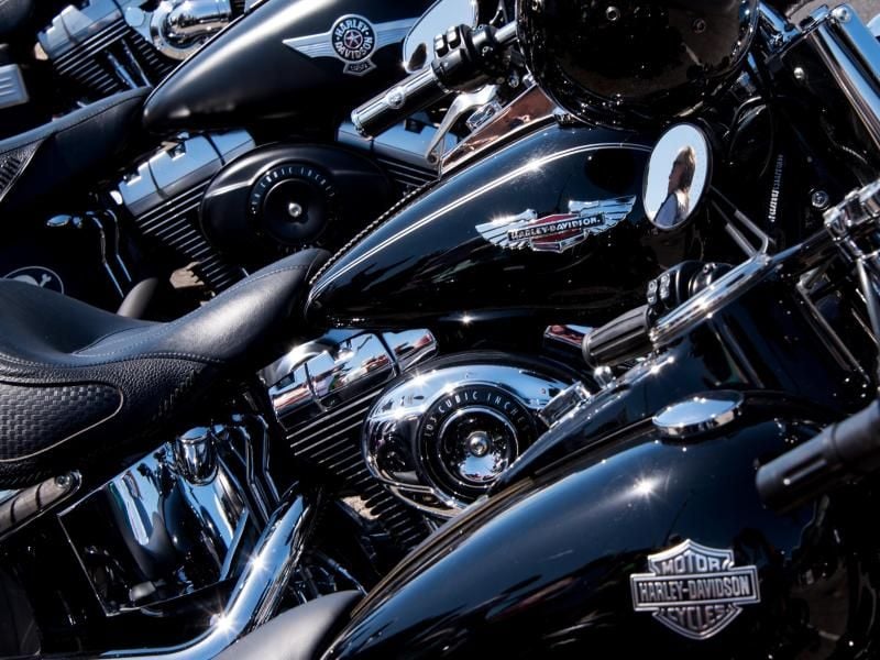 Motorräder bei den Hamburger Harley Days. Foto: Daniel Bockwoldt