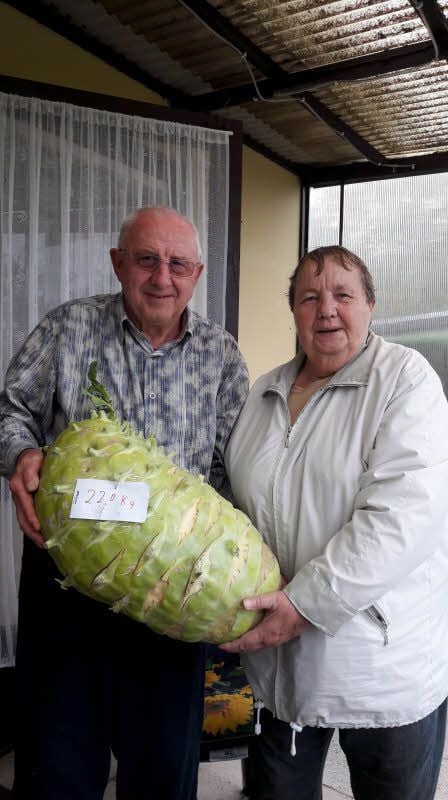 Herbert Rabenalt und seine Frau Barbara sind stolz auf das Riesenexemplar.